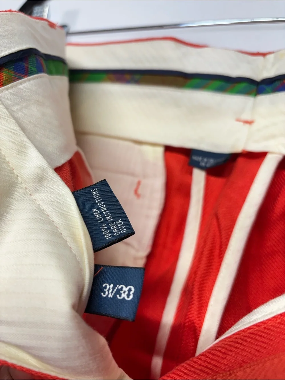 ✨Polo by Ralph Lauren Men’s 100% Linen Pants Vibrant Orange Chinos Size 31x30